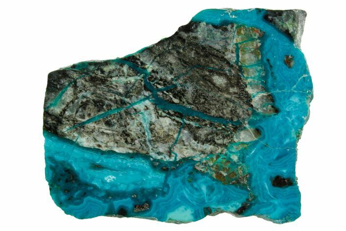 Polished Banded Chrysocolla Slice - Bagdad Mine, Arizona #378910